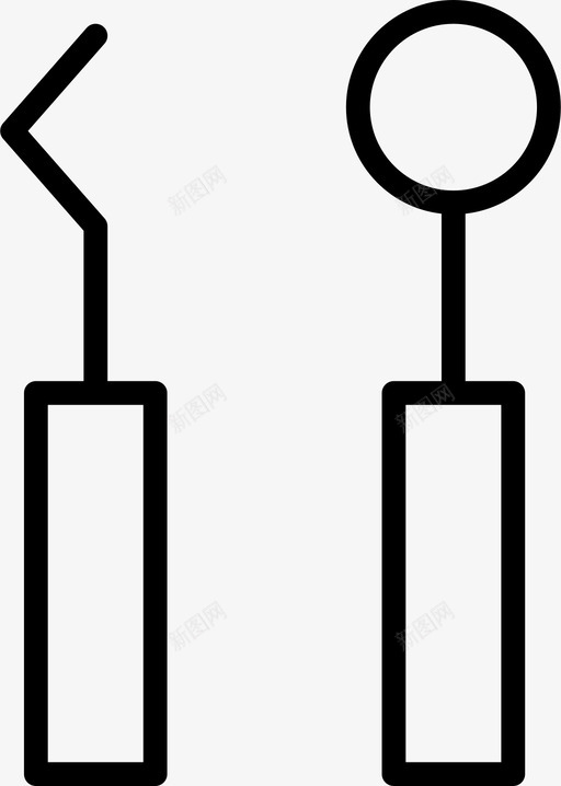 工具牙医修复图标svg_新图网 https://ixintu.com 修复 医疗 工具 牙医 牙医薄 牙齿 镜子
