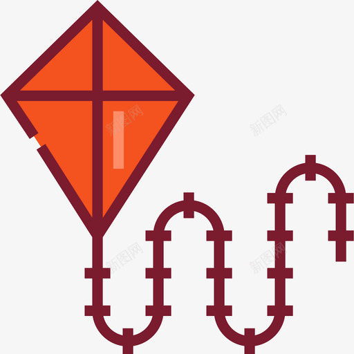 风筝秋天5线颜色图标svg_新图网 https://ixintu.com 秋天5 线颜色 风筝