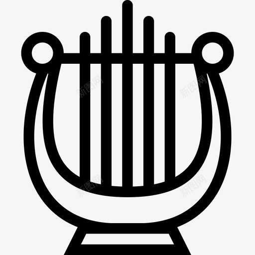 竖琴文化2直线图标svg_新图网 https://ixintu.com 文化2 直线 竖琴