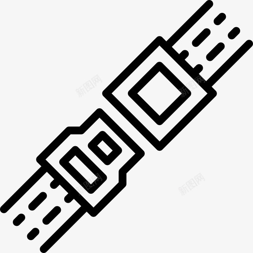 线性机械元件安全带图标svg_新图网 https://ixintu.com 线性机械元件安全带