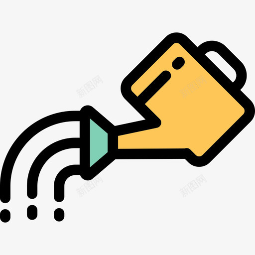 水壶园艺8线性颜色图标svg_新图网 https://ixintu.com 园艺8 水壶 线性颜色