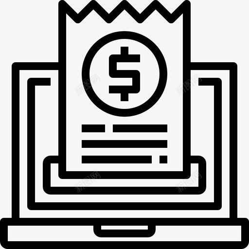 票据商业在线图标svg_新图网 https://ixintu.com 商业 在线 在线货币服务 支付 票据 购物