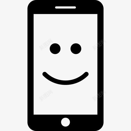 带微笑的智能手机人物手机图标svg_新图网 https://ixintu.com 人物 带微笑的智能手机 手机图标