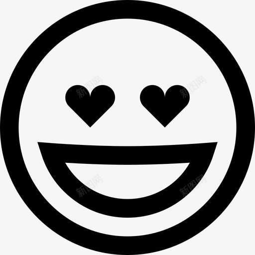 在爱情中表情符号6线性图标svg_新图网 https://ixintu.com 在爱情中 线性 表情符号6