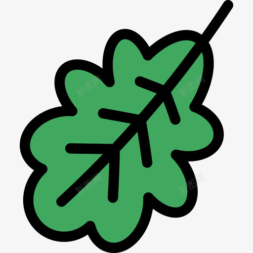 橡树叶感恩节8线形颜色图标svg_新图网 https://ixintu.com 感恩节8 橡树叶 线形颜色