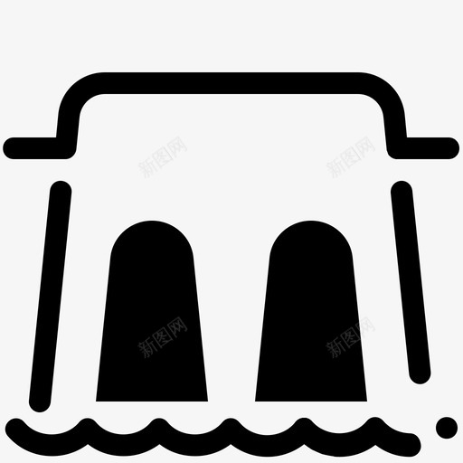 水电站大坝电力图标svg_新图网 https://ixintu.com 大坝 水电站 电力