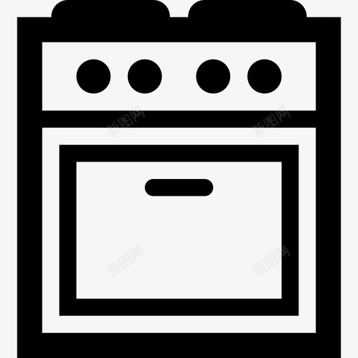 炊具灶具煤气灶图标svg_新图网 https://ixintu.com 厚轮廓 厨房 灶具 炊具 烤箱 煤气灶
