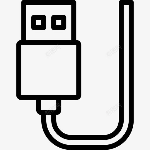 Usb连接器电缆2线性图标svg_新图网 https://ixintu.com Usb 线性 连接器电缆2