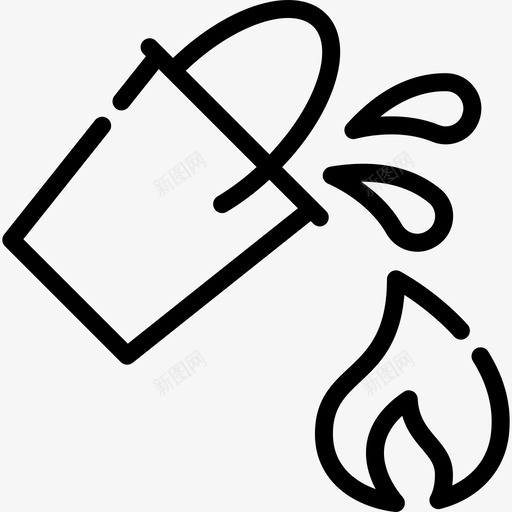 消防水桶线性图标svg_新图网 https://ixintu.com 消防水桶 线性