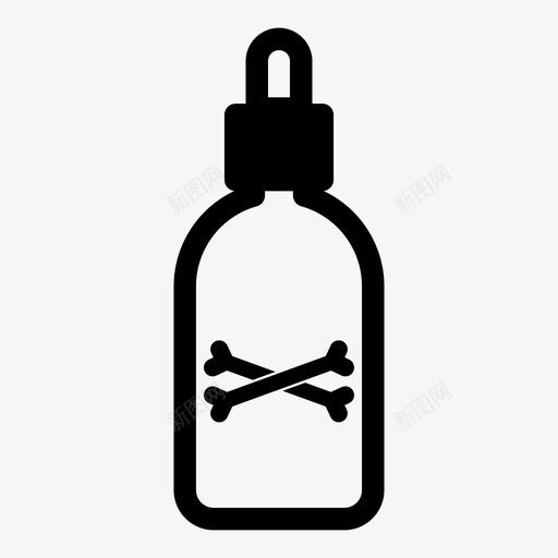 毒药瓶子危险图标svg_新图网 https://ixintu.com 健康 危险 毒药 滴剂 滴管 瓶子 致命