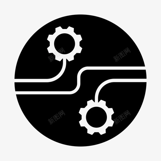 齿轮电气机械图标svg_新图网 https://ixintu.com 技术 机械 电气 设置 齿轮