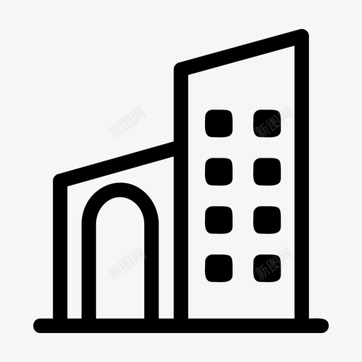 汽车旅馆建筑物旅馆图标svg_新图网 https://ixintu.com 建筑物 旅馆 汽车旅馆