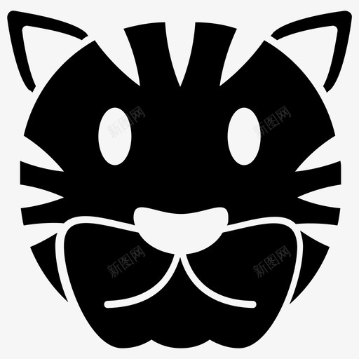 可爱的老虎老虎的表情老虎的脸图标svg_新图网 https://ixintu.com 可爱的老虎 可爱的老虎字形图标 老虎的脸 老虎的表情