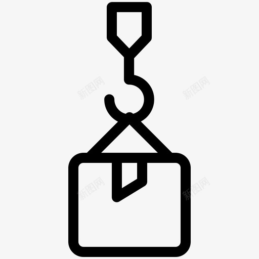 起重机箱子交货图标svg_新图网 https://ixintu.com 交货 包装 物流 箱子 起重机