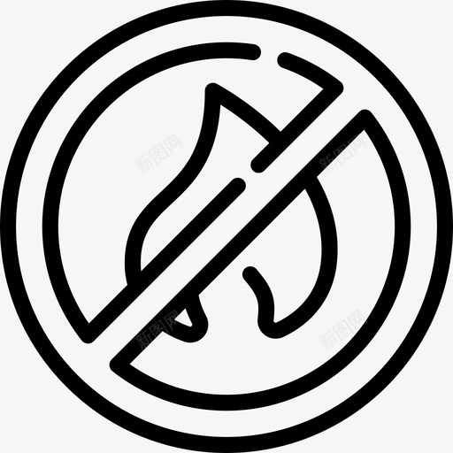 禁止火灾消防线性图标svg_新图网 https://ixintu.com 消防 禁止火灾 线性