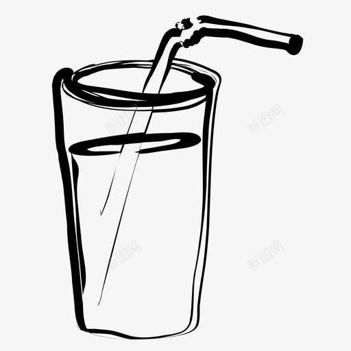 水杯饮料手绘图标svg_新图网 https://ixintu.com 手绘 水杯 饮料