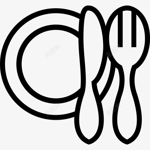 晚餐食物午餐图标svg_新图网 https://ixintu.com 午餐 晚餐 盘子 食物 餐厅
