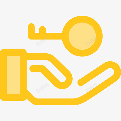 钥匙工作效率黄色图标svg_新图网 https://ixintu.com 工作效率 钥匙 黄色