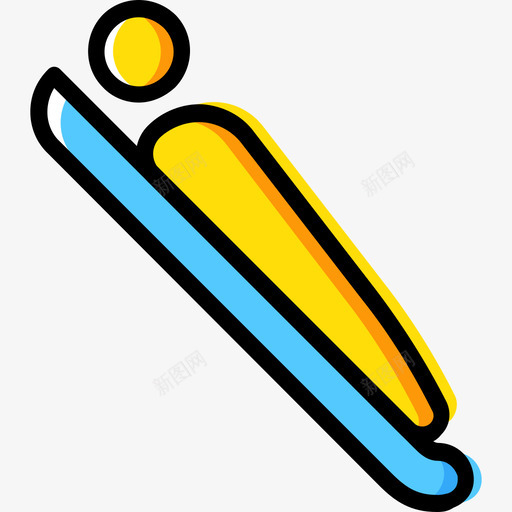 雪橇冬季黄色图标svg_新图网 https://ixintu.com 冬季 雪橇 黄色