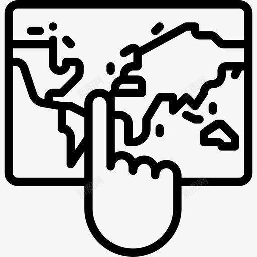 地理在线学习线性图标svg_新图网 https://ixintu.com 在线学习 地理 线性