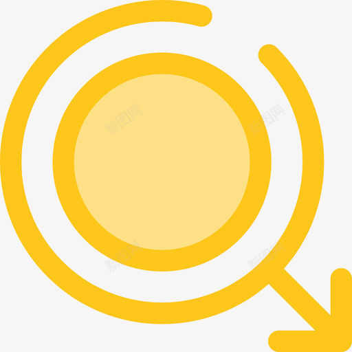 火星形状10黄色图标svg_新图网 https://ixintu.com 形状10 火星 黄色