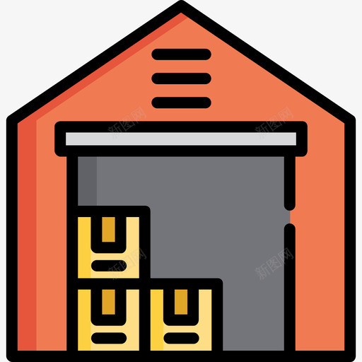 仓库物流配送2线颜色图标svg_新图网 https://ixintu.com 仓库 物流配送2 线颜色