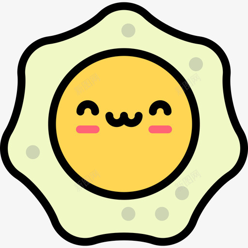 煎蛋可爱的食物3线性颜色图标svg_新图网 https://ixintu.com 可爱的食物3 煎蛋 线性颜色