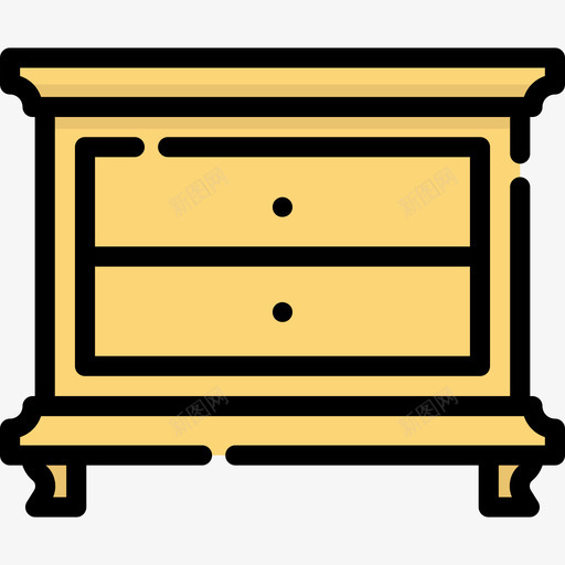 卧室复古家具4线性颜色图标svg_新图网 https://ixintu.com 卧室 复古家具4 线性颜色