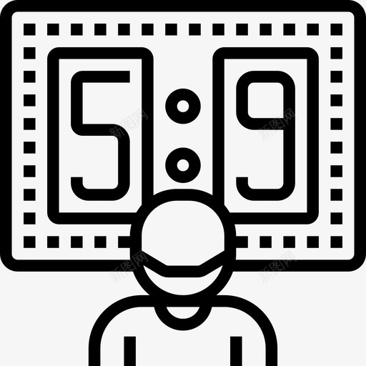 记分牌足球元素直线图标svg_新图网 https://ixintu.com 直线 记分牌 足球元素