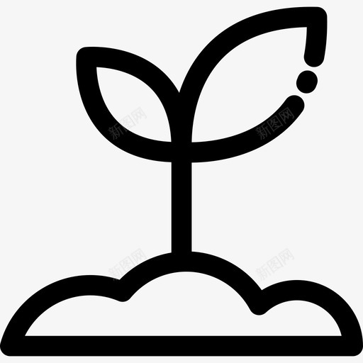萌芽春天的图标直线的svg_新图网 https://ixintu.com 春天的图标 直线的 萌芽