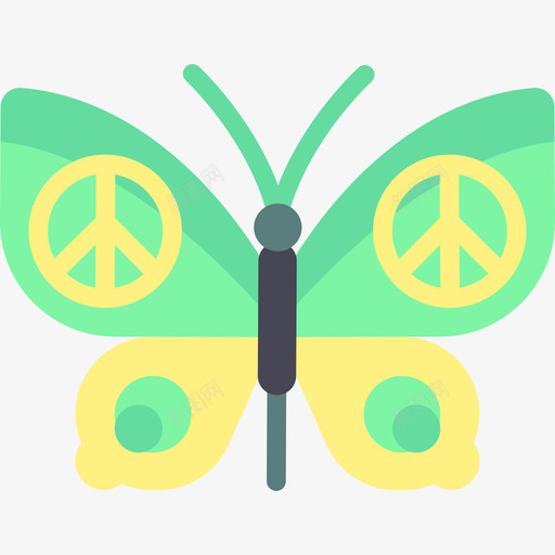 蝴蝶嬉皮士3扁平图标svg_新图网 https://ixintu.com 嬉皮士3 扁平 蝴蝶