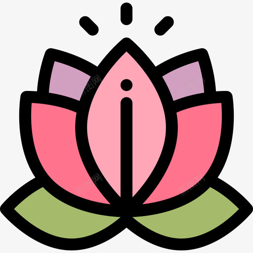 莲花水疗14线形颜色图标svg_新图网 https://ixintu.com 水疗14 线形颜色 莲花