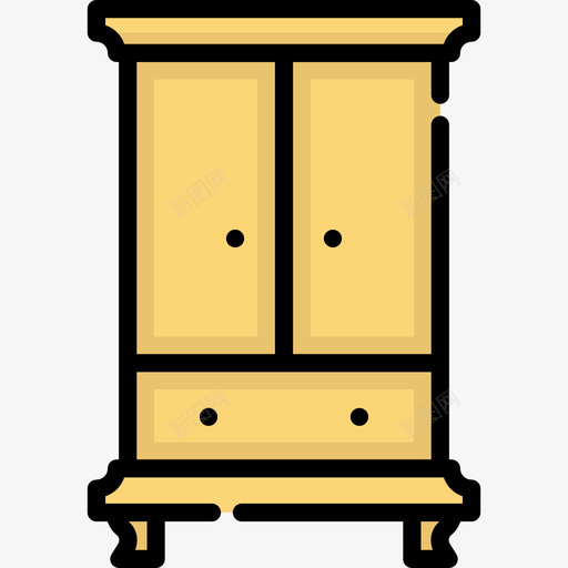 卧室复古家具4线性颜色图标svg_新图网 https://ixintu.com 卧室 复古家具4 线性颜色