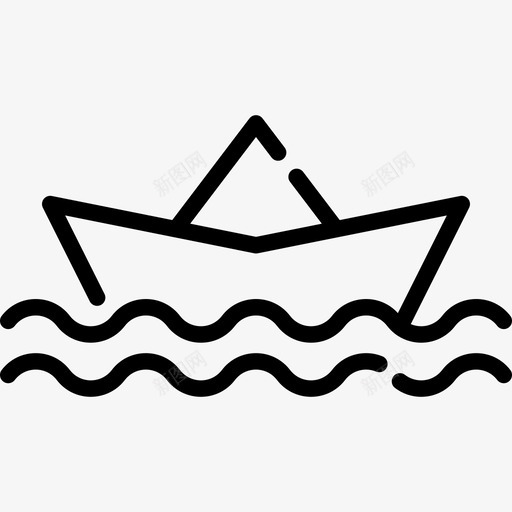 纸船弹簧11直线型图标svg_新图网 https://ixintu.com 弹簧11 直线型 纸船