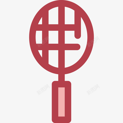 羽毛球运动26红色图标svg_新图网 https://ixintu.com 红色 羽毛球 运动26