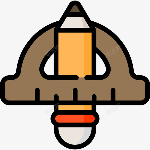 量角器办公材料4线颜色图标svg_新图网 https://ixintu.com 办公材料4 线颜色 量角器
