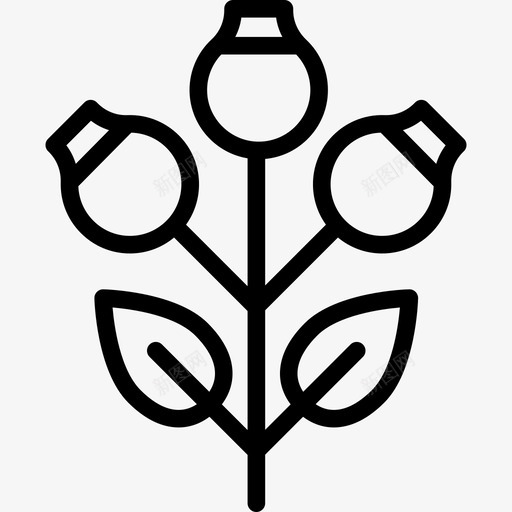 玫瑰秋季元素3直线型图标svg_新图网 https://ixintu.com 玫瑰 直线型 秋季元素3