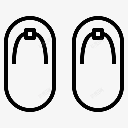 鞋凉鞋拖鞋图标svg_新图网 https://ixintu.com 凉鞋 拖鞋 衣服轮廓 鞋
