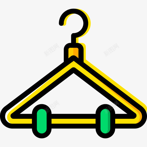 衣架缝纫4黄色图标svg_新图网 https://ixintu.com 缝纫4 衣架 黄色