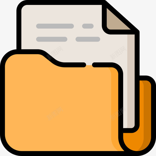 文件夹办公材料4线颜色图标svg_新图网 https://ixintu.com 办公材料4 文件夹 线颜色