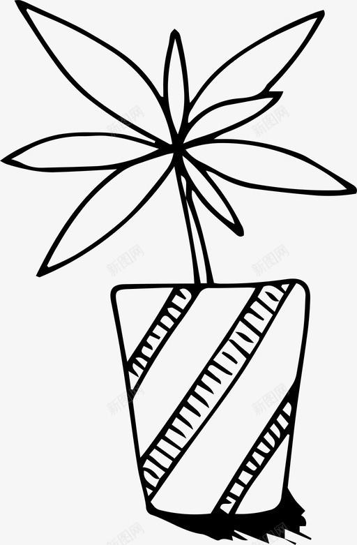 家里的植物树枝花图标svg_新图网 https://ixintu.com 室内花 家里的植物 家里花 树枝 花 花盆