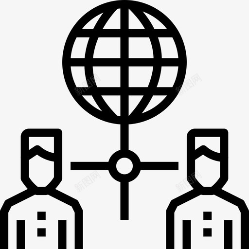 全球通信网络互联图标svg_新图网 https://ixintu.com 互联 人员 全球业务 全球通信 网络