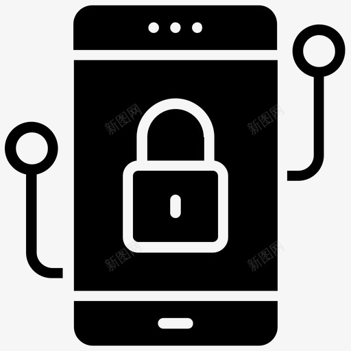 安全连接网络安全数据保护图标svg_新图网 https://ixintu.com 安全连接 数据保护 移动安全 移动技术 网络安全 网络抢劫 黑客字形图标