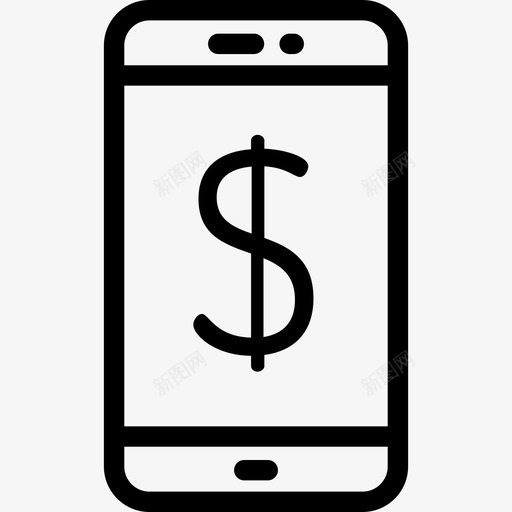 智能手机银行3线性图标svg_新图网 https://ixintu.com 智能手机 线性 银行3