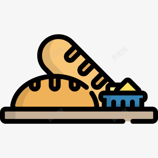 面包食品和餐厅9线性颜色图标svg_新图网 https://ixintu.com 线性颜色 面包 食品和餐厅9
