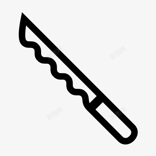 面包刀早餐切割图标svg_新图网 https://ixintu.com 刀具 切割 厨房用具 早餐 线条图标 面包刀