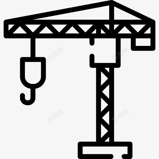 14号结构直线起重机图标svg_新图网 https://ixintu.com 14号结构直线起重机