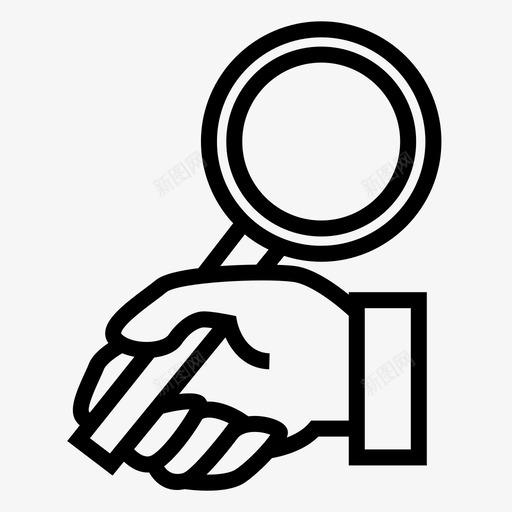 线索手握图标svg_新图网 https://ixintu.com 手 握 搜索 放大镜 线索 财务2