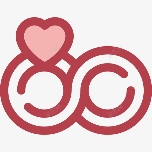 结婚戒指假日14红色图标svg_新图网 https://ixintu.com 假日14 红色 结婚戒指