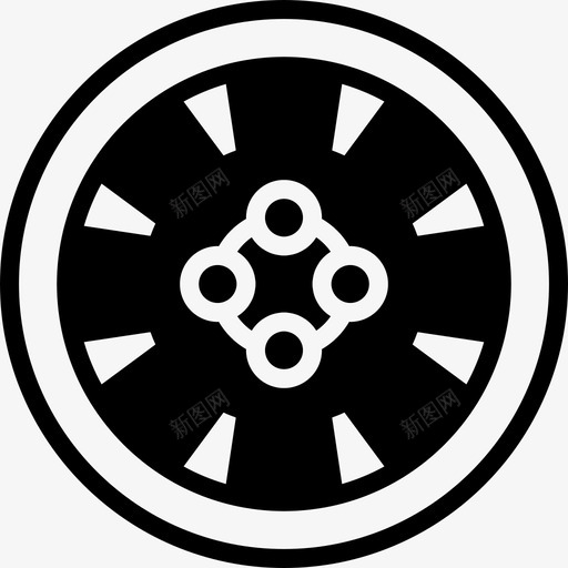 合金车轮汽车零件4填充图标svg_新图网 https://ixintu.com 合金车轮 填充 汽车零件4